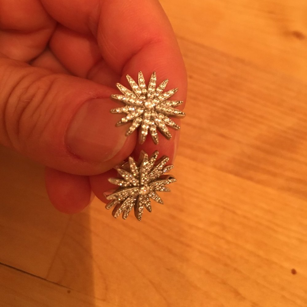 STARBURST  Earrings, Silver NWOT 925, GREAT GIFT!